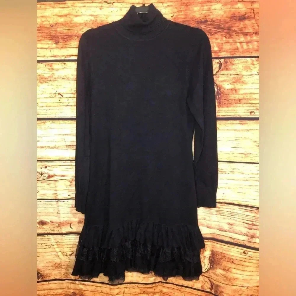 Navy Blue Long sleeve Dress - Picture 2 of 16